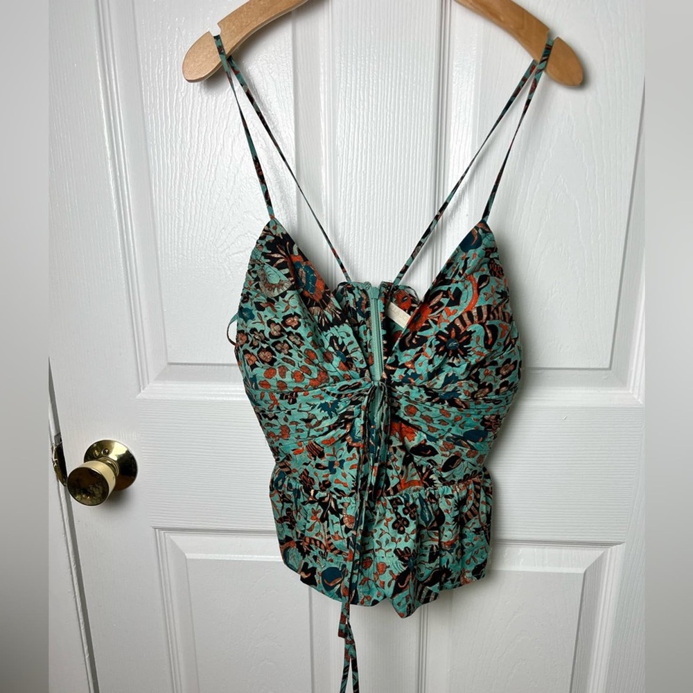 Ulla Johnson Green and Brown Floral Top - Picture 2 of 11